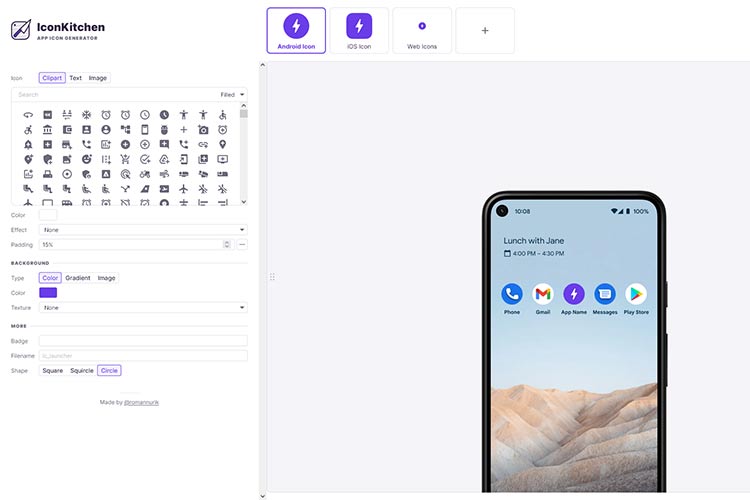 Example from IconKitchen