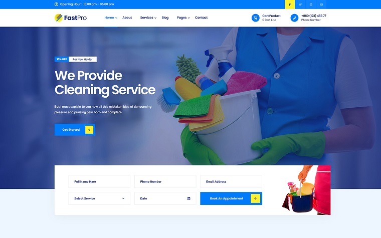 FastPro - Cleaning Services WordPress Theme.