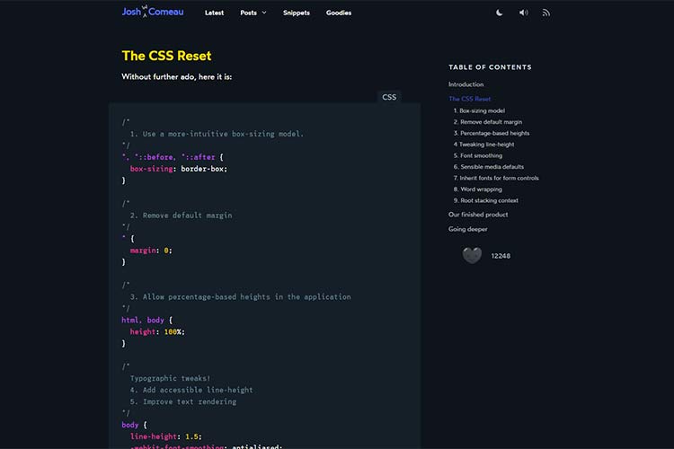 Example from My Custom CSS Reset