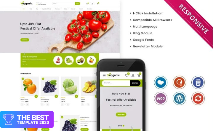 Upganic - The Mega Grocery Store Premium WooCommerce Theme best digital products