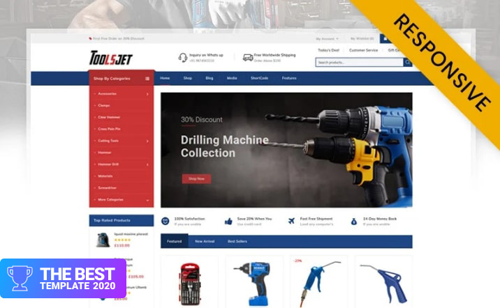 Toolsjet - Hardware Store WooCommerce Theme.
