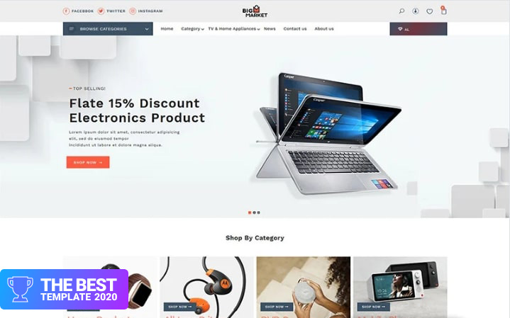 Bigmarket - The Electronics & Smartphones premium Shopify Theme.