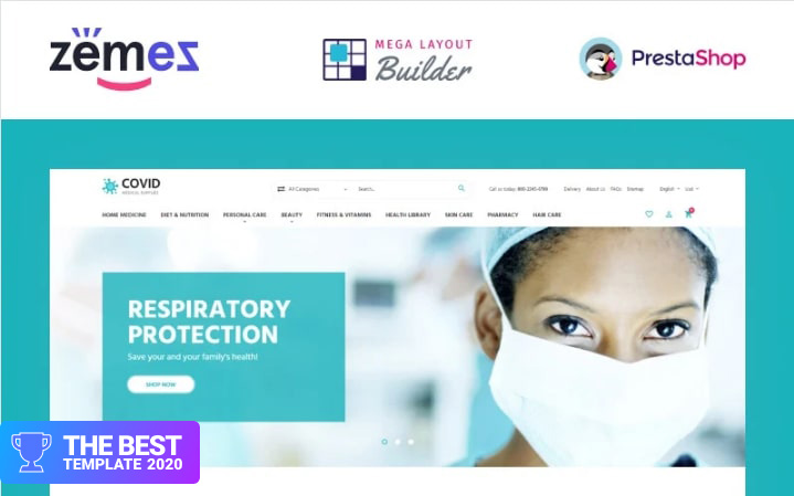COVID - Medical Supplies eCommerce Template PrestaShop Theme.