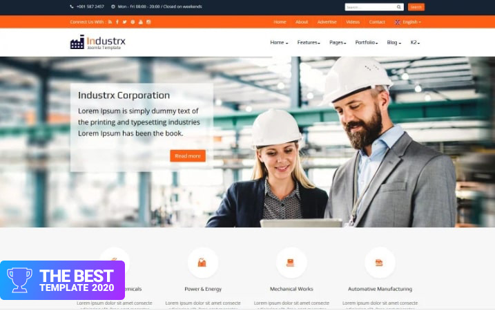 Industrx Business-Industry Joomla Template.