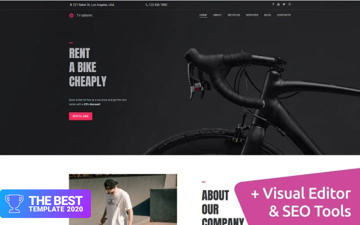 Trialem - Bike Rental Moto CMS 3 Template - digital products award
