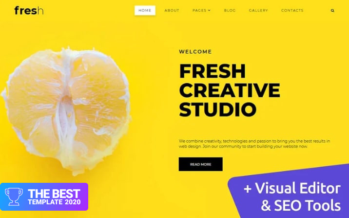 Fresh - Company Portfolio Moto CMS 3 Template - digital products award