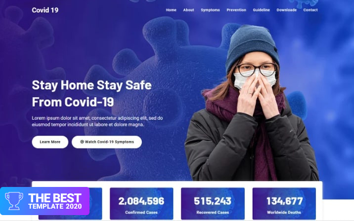 Covid 19 - Corona Virus Medical Landing Page Template - digital products award