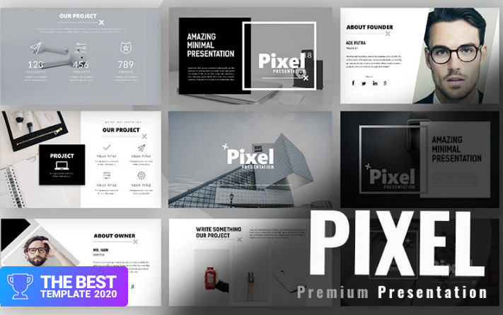 Pixel Minimal PowerPoint Template.