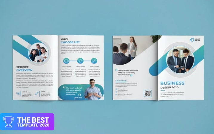Bifold Brochure Design Corporate Identity Template.