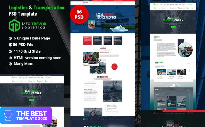 MEX TREVOR Logistic & Transport PSD Template.