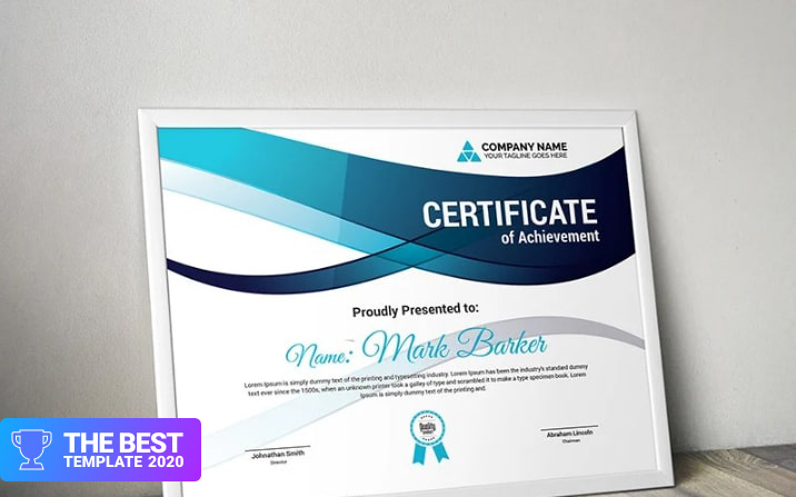 Wavy Modern Certificate Template - digital products award