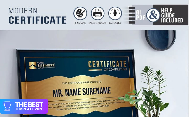 Gold, Silver & Bronze Rank Certificate Template - digital products award