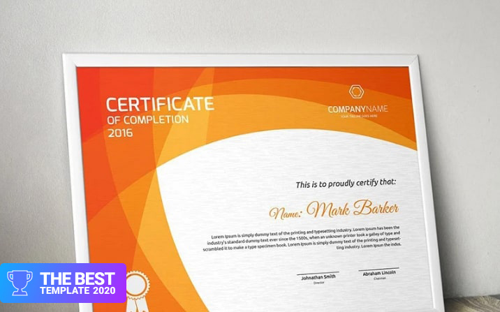 Curvy Modern Certificate Template - digital products award