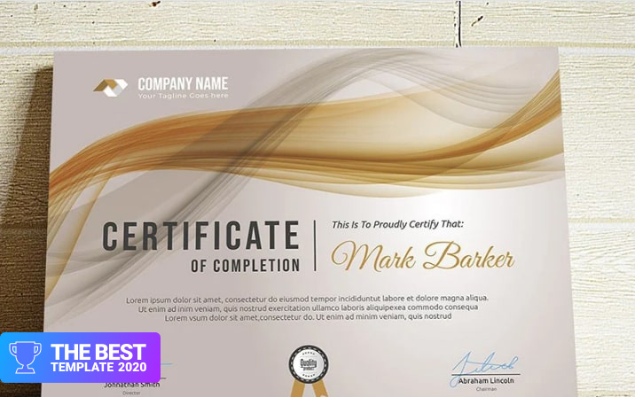Abstract Certificate Template - digital products award