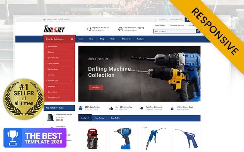 Toolsjet - Hardware Store WooCommerce Theme.