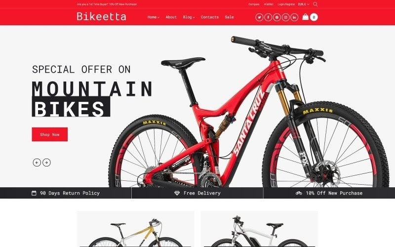 Bikeetta - Bikes Store WooCommerce Theme.