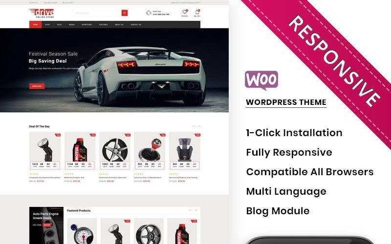 Drive - The Online Autoparts Store Premium WooCommerce Theme.
