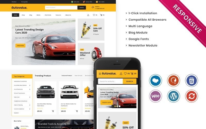 Auto value - The Automobile Store Responsive WooCommerce Theme.