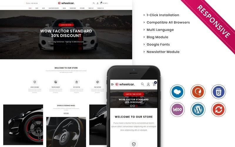 Wheelcar - Automobile Store Premium Woocommerce Template.
