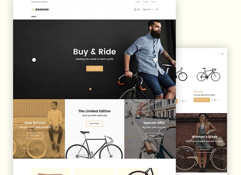 Bikerond - Bike Shop Elementor WooCommerce Theme.