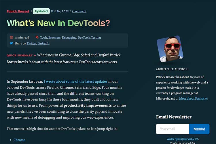 Example from What&rsquo;s New In DevTools?