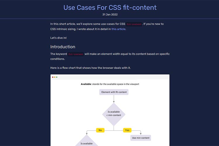 Example from Use Cases For CSS fit-content