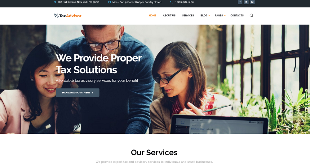 TaxAdvisor - Financial Advisor Multipage Website Template