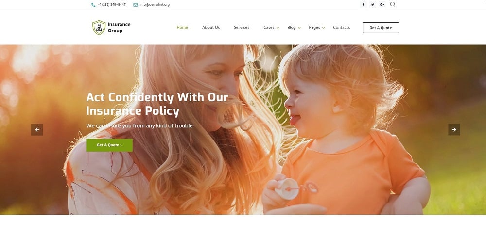 Insurance Group - Sophisticated Insurance Conpany Multipage HTML Website Template