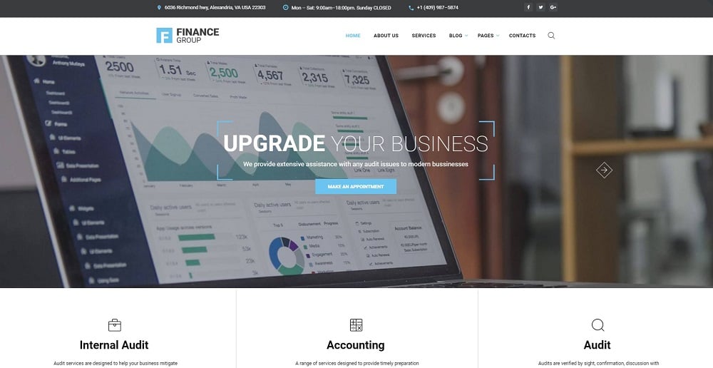 Finance Group - Accounting & Audit Multipage HTML Website Template
