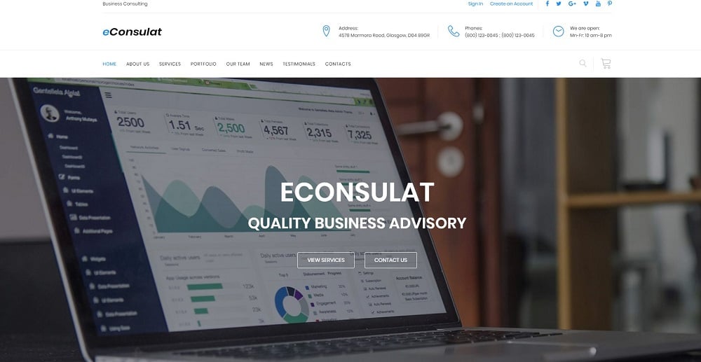eConsulat - Solid Business Company HTML Landing Page Template