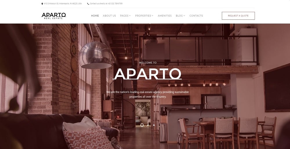 Aparto - Real Estate Responsive Multipage HTML Website Template