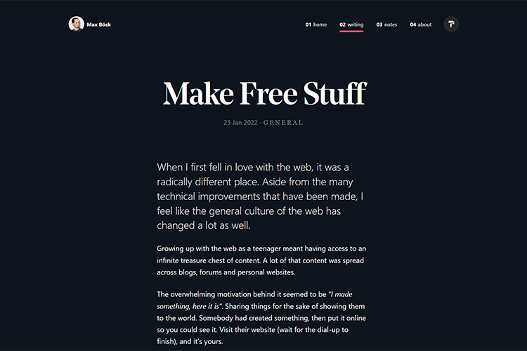 Example from Make Free Stuff