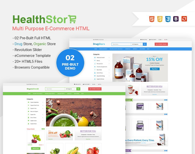 Health Shop - Multi Purpose eCommerce Website Template