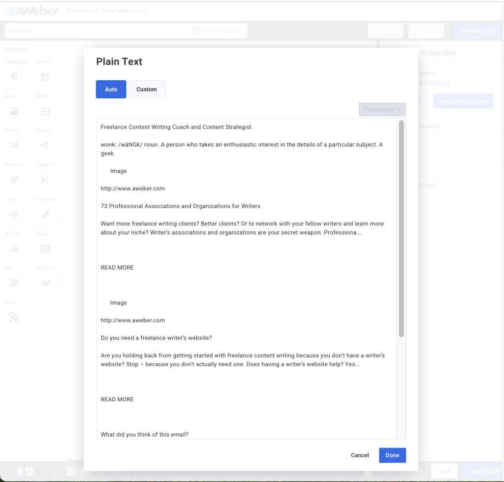 It's a good idea to clean up the automatically generated text-only version of your emails.