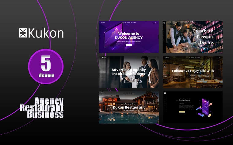 Kukon - Multipurpose HTML5 Web Page Layout.