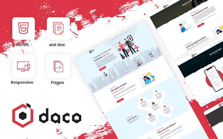 Daco - Corporate Business Consulting Theme Website Template.