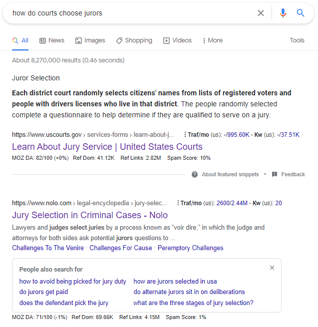 Google results