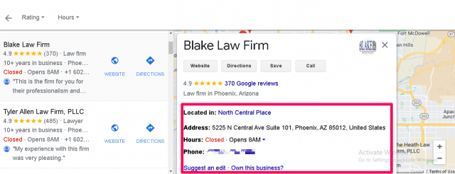 Google results