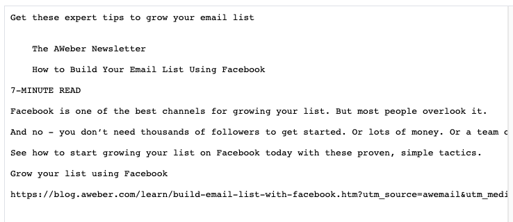 An example of a plain text email.