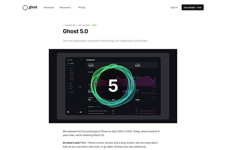 Example from Ghost 5.0