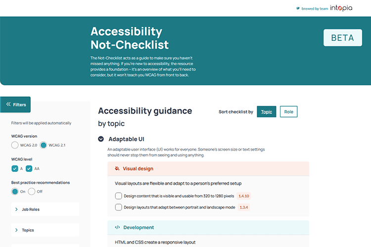 Example from Accessibility Not-Checklist