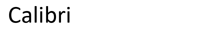 Calibri font example