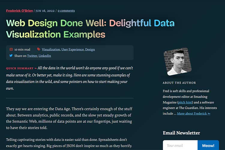 Example from Web Design Done Well: Delightful Data Visualization Examples
