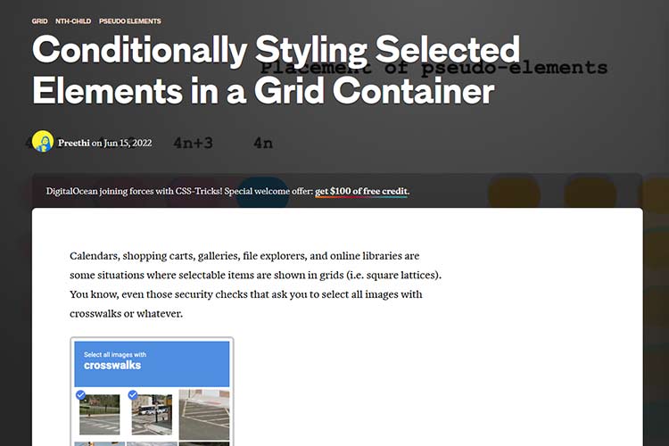 Example from Conditionally Styling Selected Elements in a Grid Container