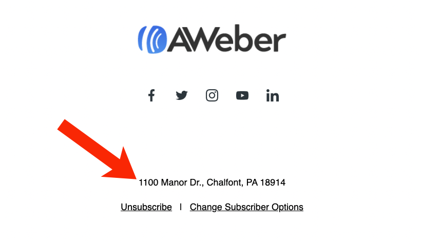 CAN-SPAM law requires you to include a physical address in every commercial email you send.
Not including a physical address can cause your emails to go to the spam folder.