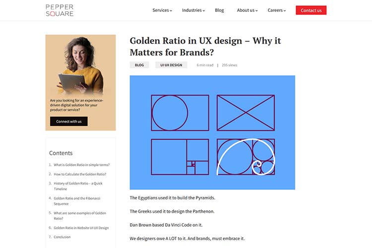 Example from Golden Ratio in UX design &ndash; Why it Matters for Brands? 