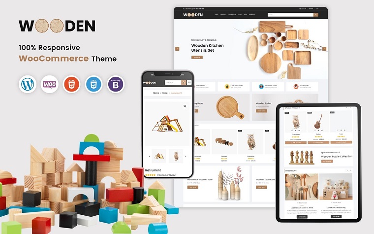 Wooden - Responsive WooCommerce Template.