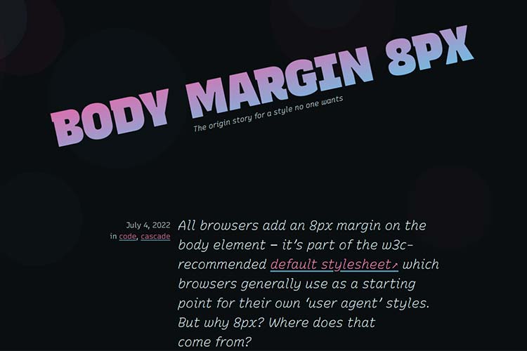 Example from Body Margin 8px