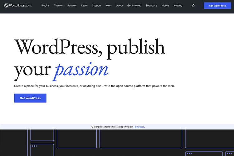 Example from WordPress.org Redesign