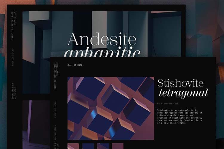 Example from Large Image to Content Page Transition